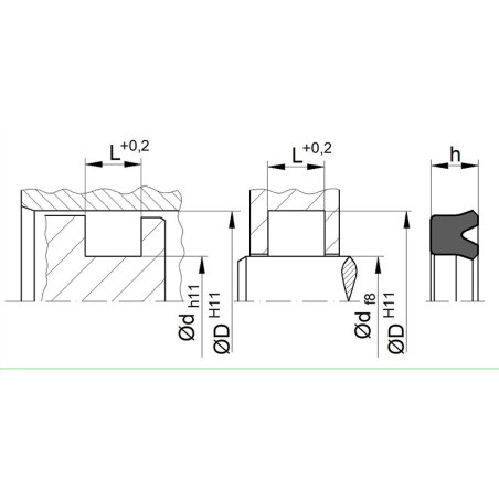 Junta RP-70 PUR estándar 6,35 (0.25")x
